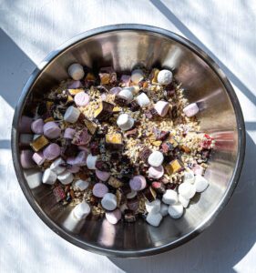 Mixing bowl with ingredients